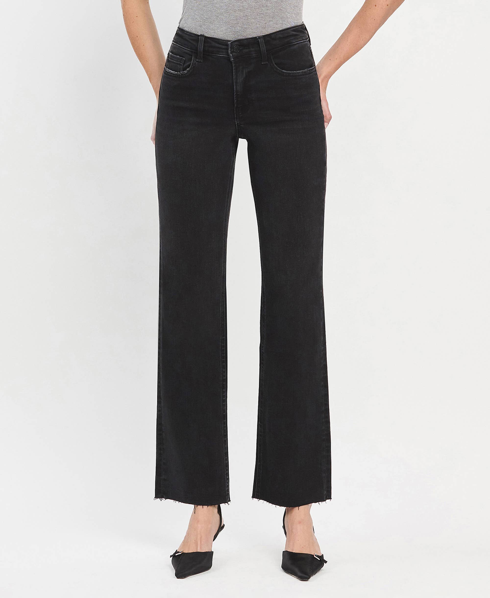FLYING MONKEY High Rise Slim Wide Jeans