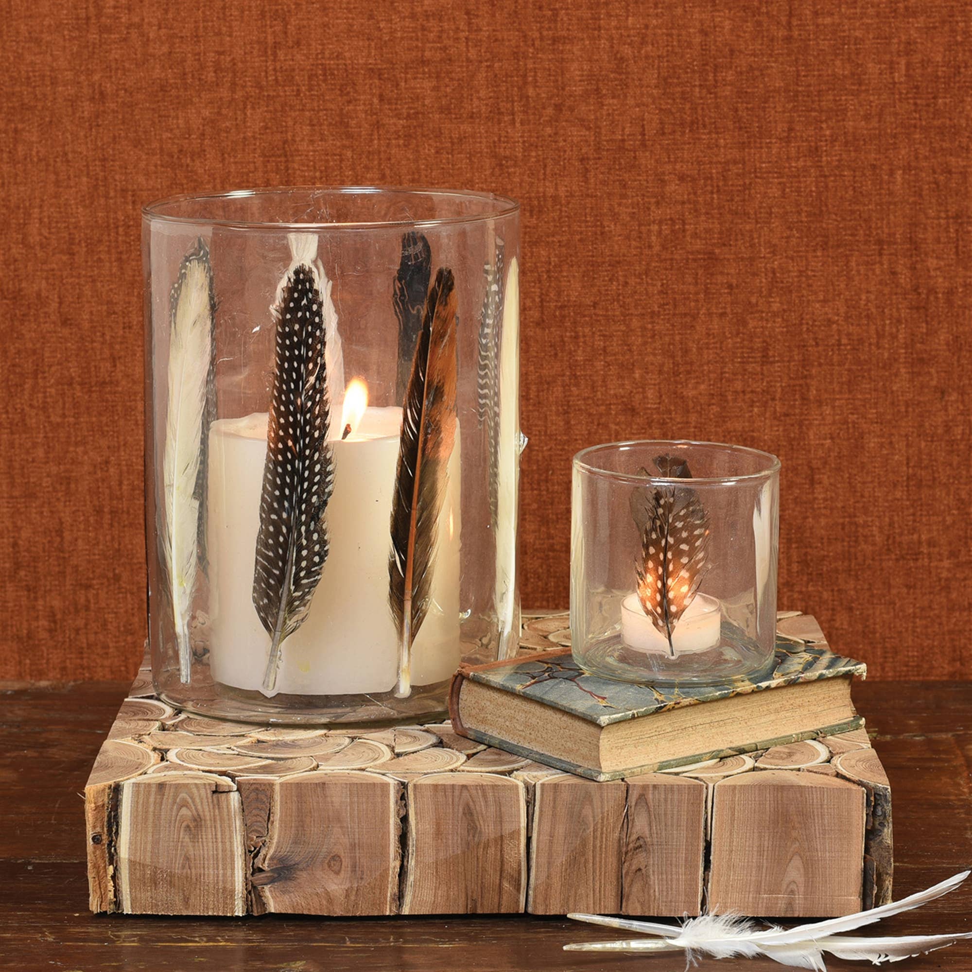 Enameled Feather Hurricane - Large