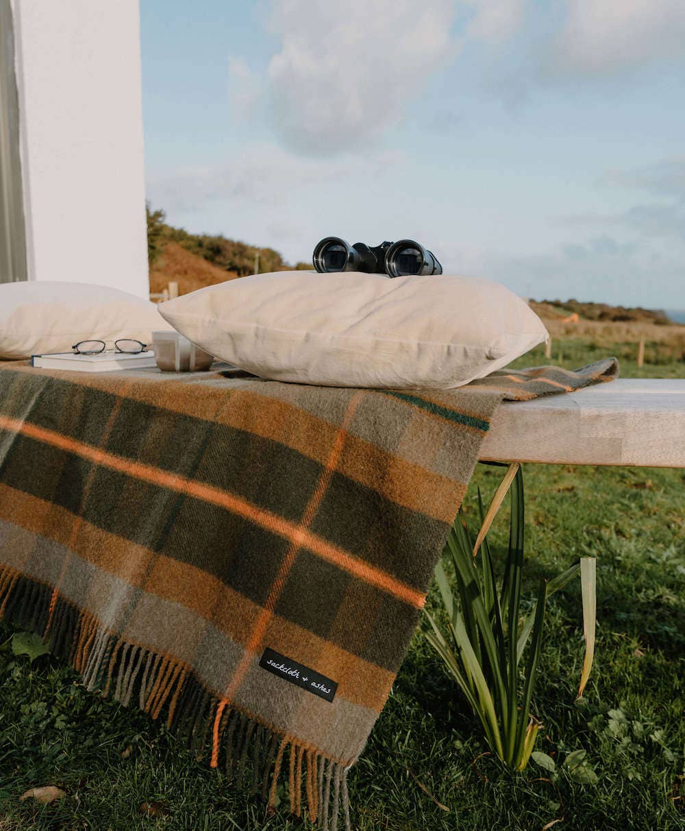 Folk Olive Recycled Wool Throw