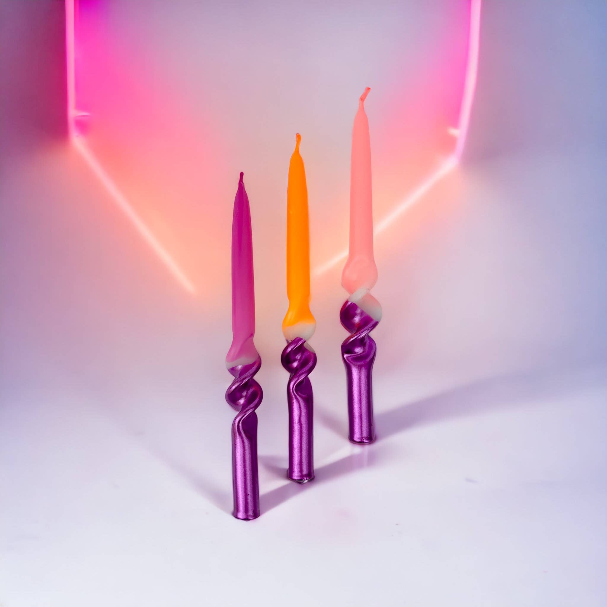 Dip Dye Swirl Candle - Sunset Disco