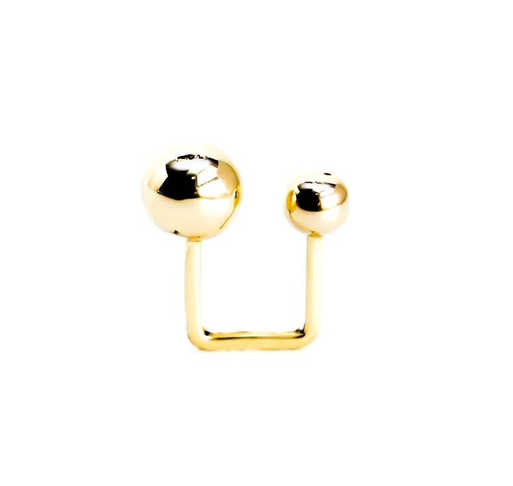 Brass Ring moon sphere double ball adjustable: Small