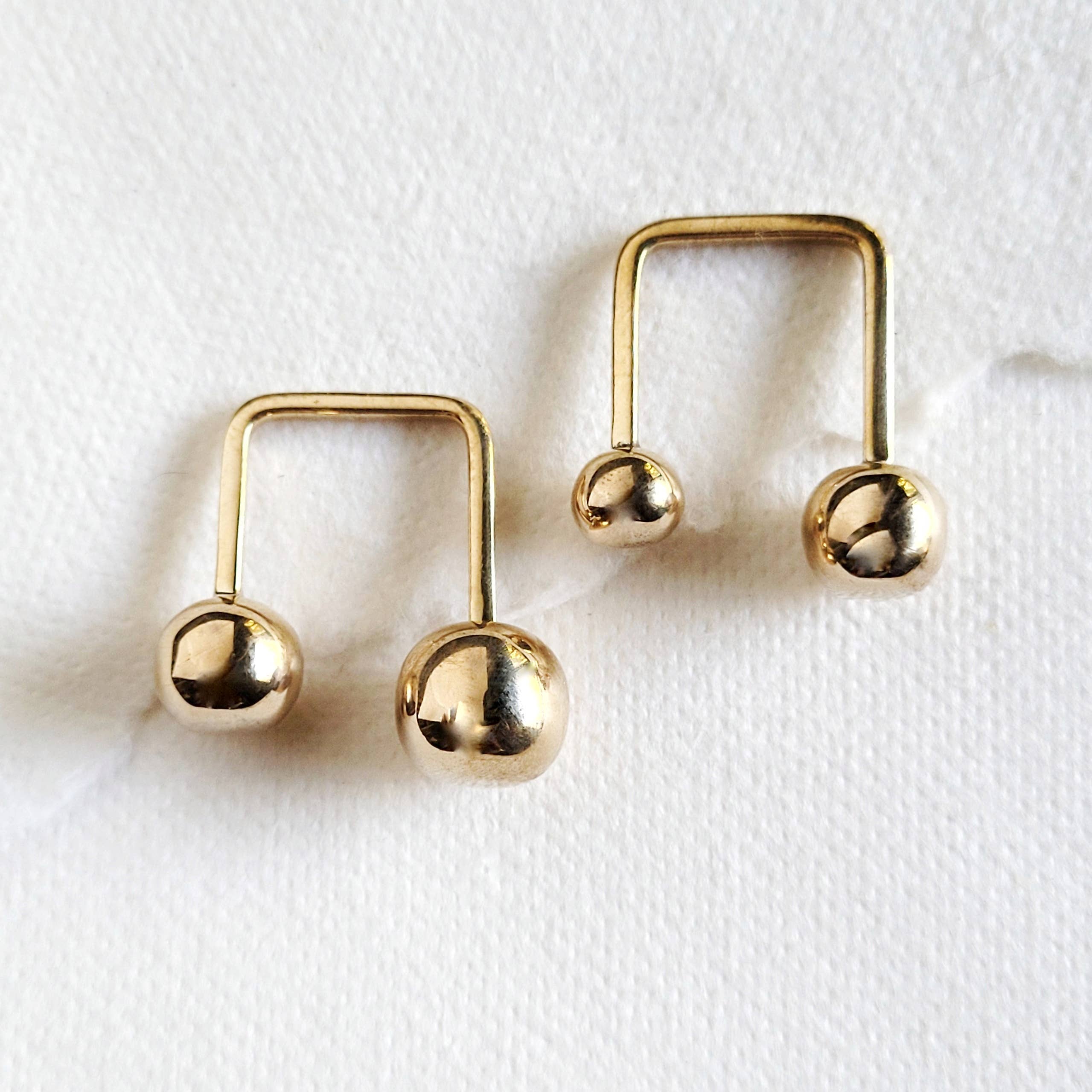 Brass Ring moon sphere double ball adjustable: Small