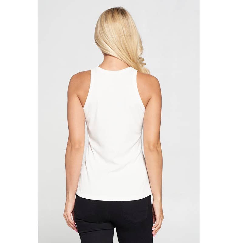 Racer Back Rib Knit Tank