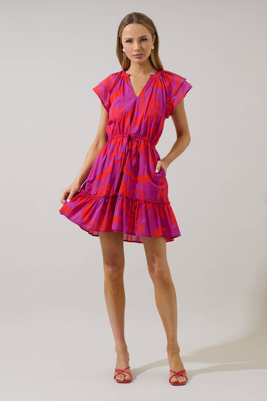 Floral Ruffle Mini Dress