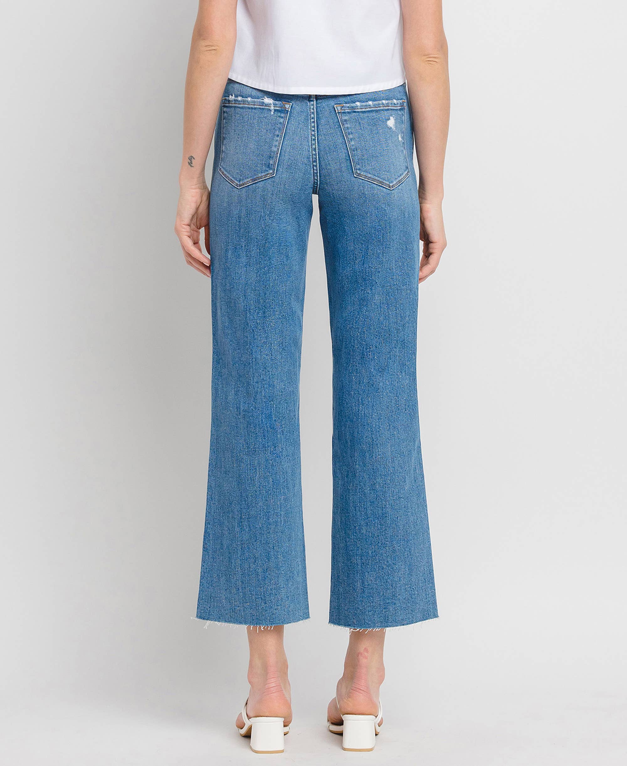 Maeve Raw Hem Slim Wide Jean