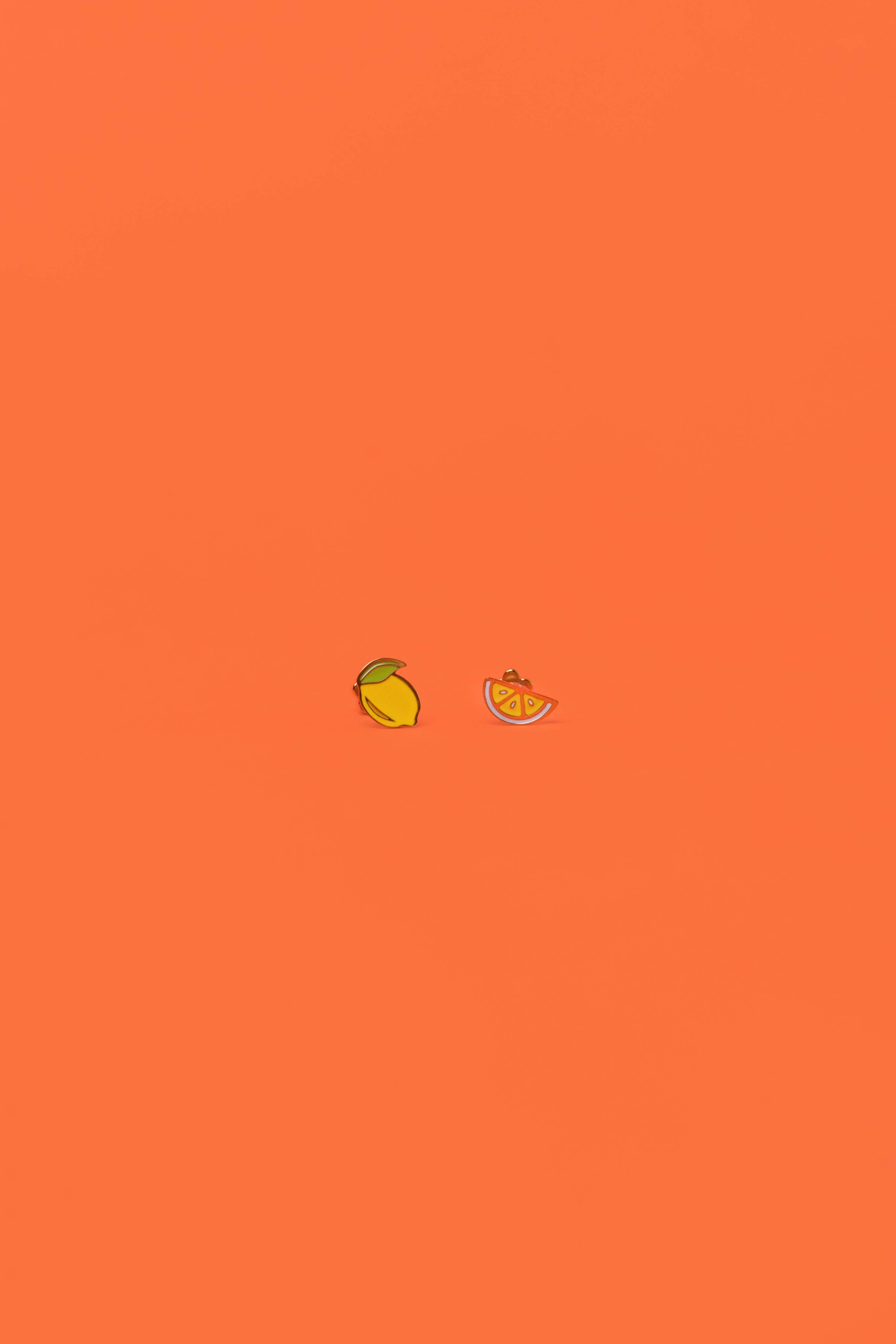 Lemon Flat Back Kids Earrings