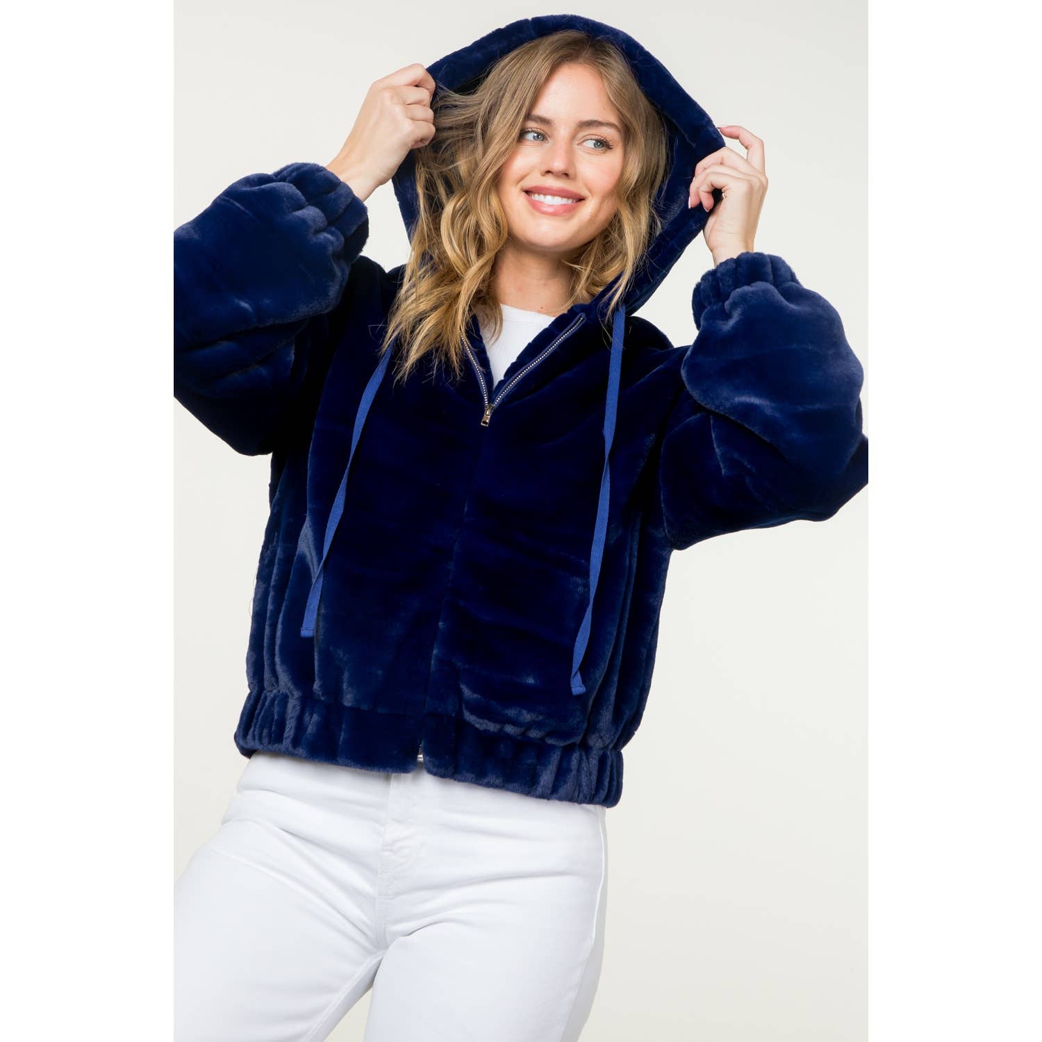 Deep Royal Faux Fur Jacket