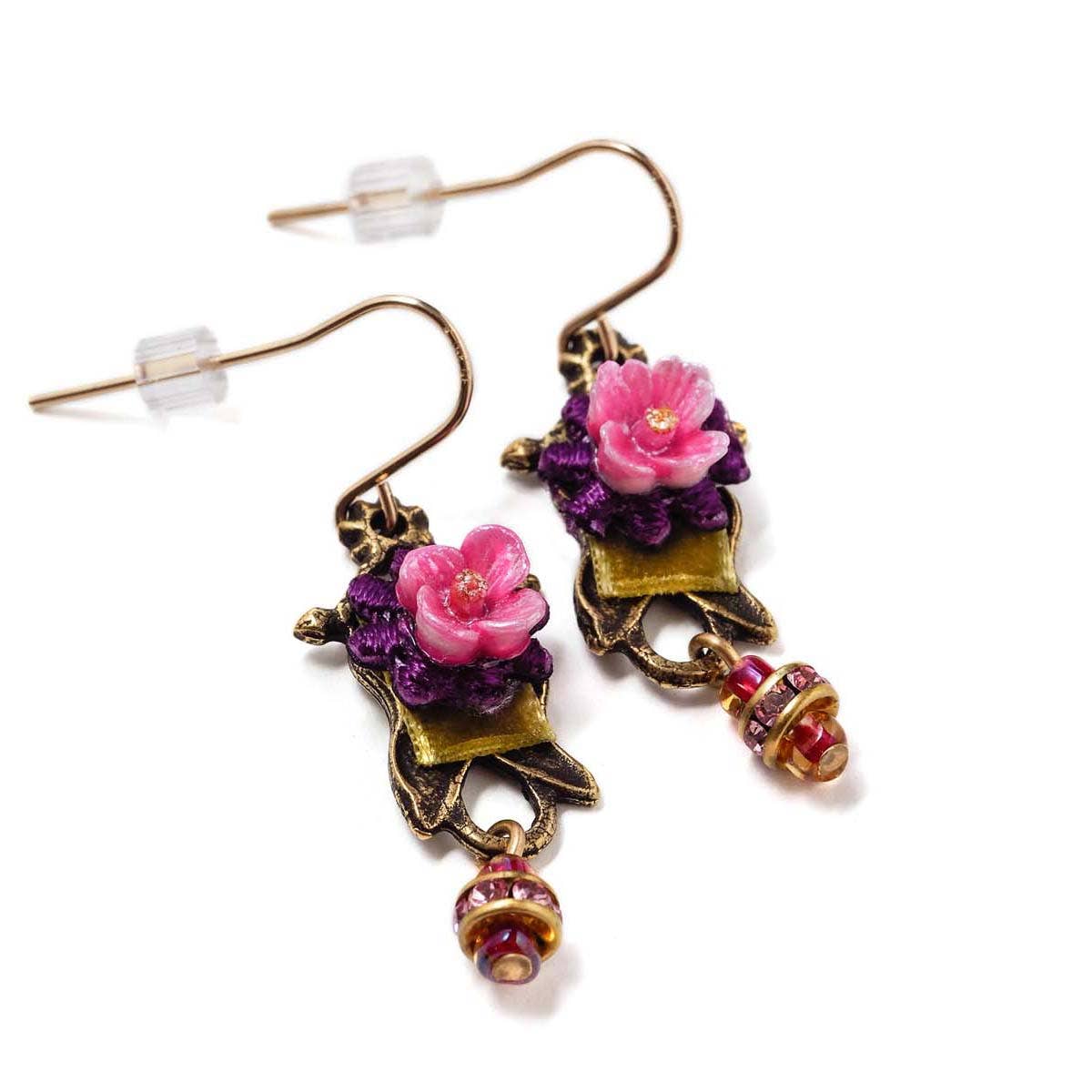 Pink Rose Earrings