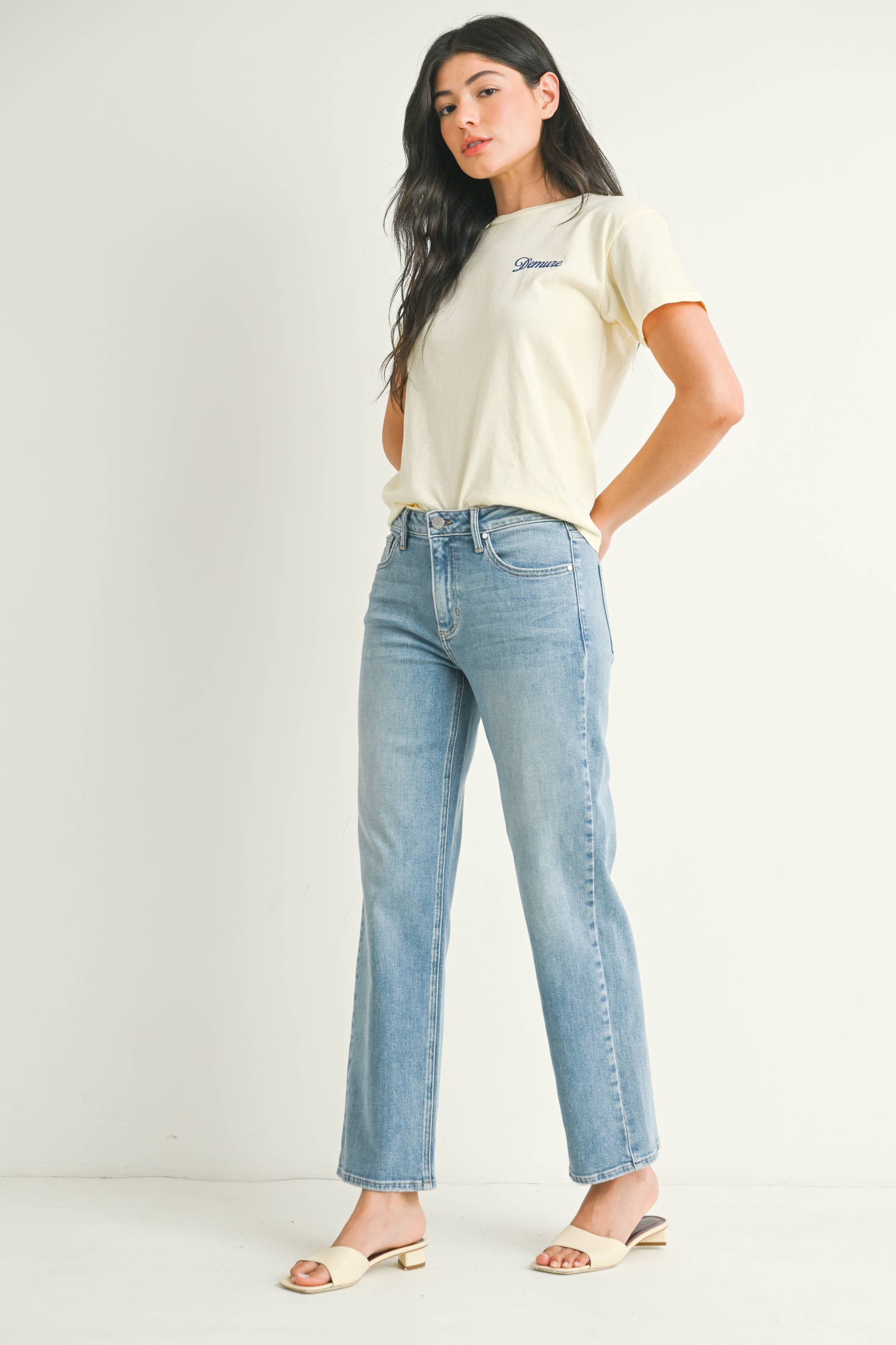 JUST BLACK DENIM - Stretchy Straight Jeans