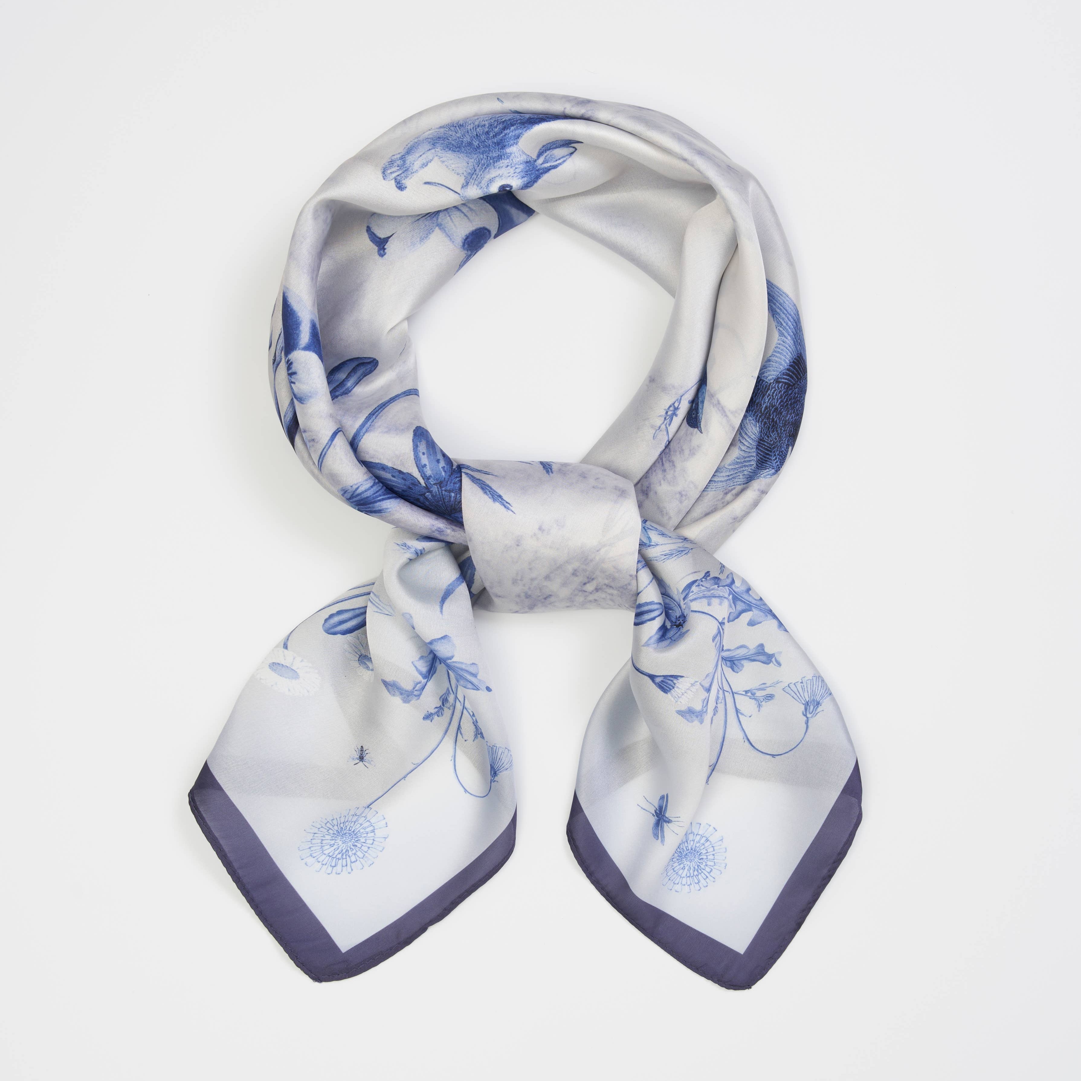 Bunny Blues Narrative Square Scarf