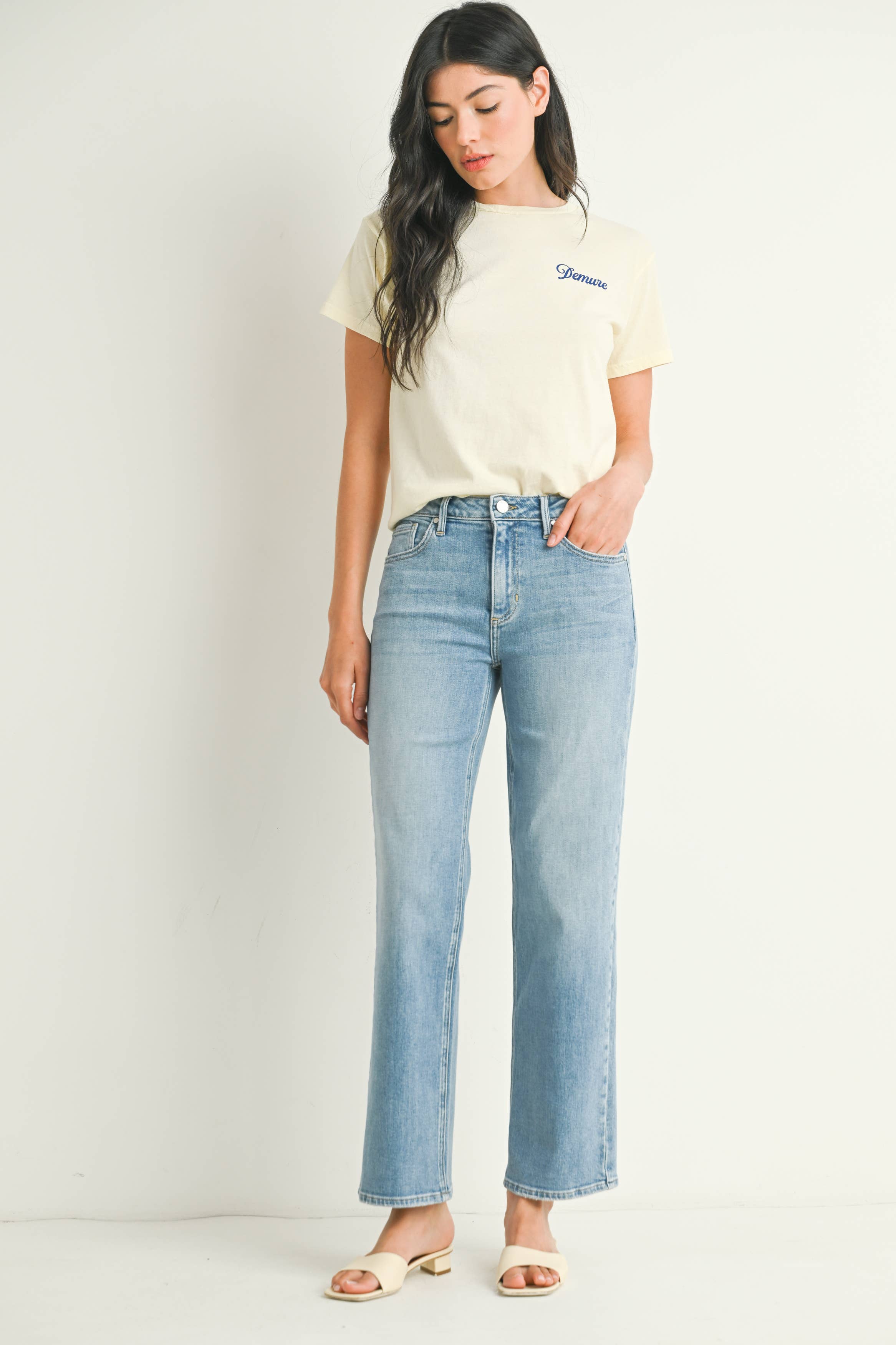 JUST BLACK DENIM - Stretchy Straight Jeans