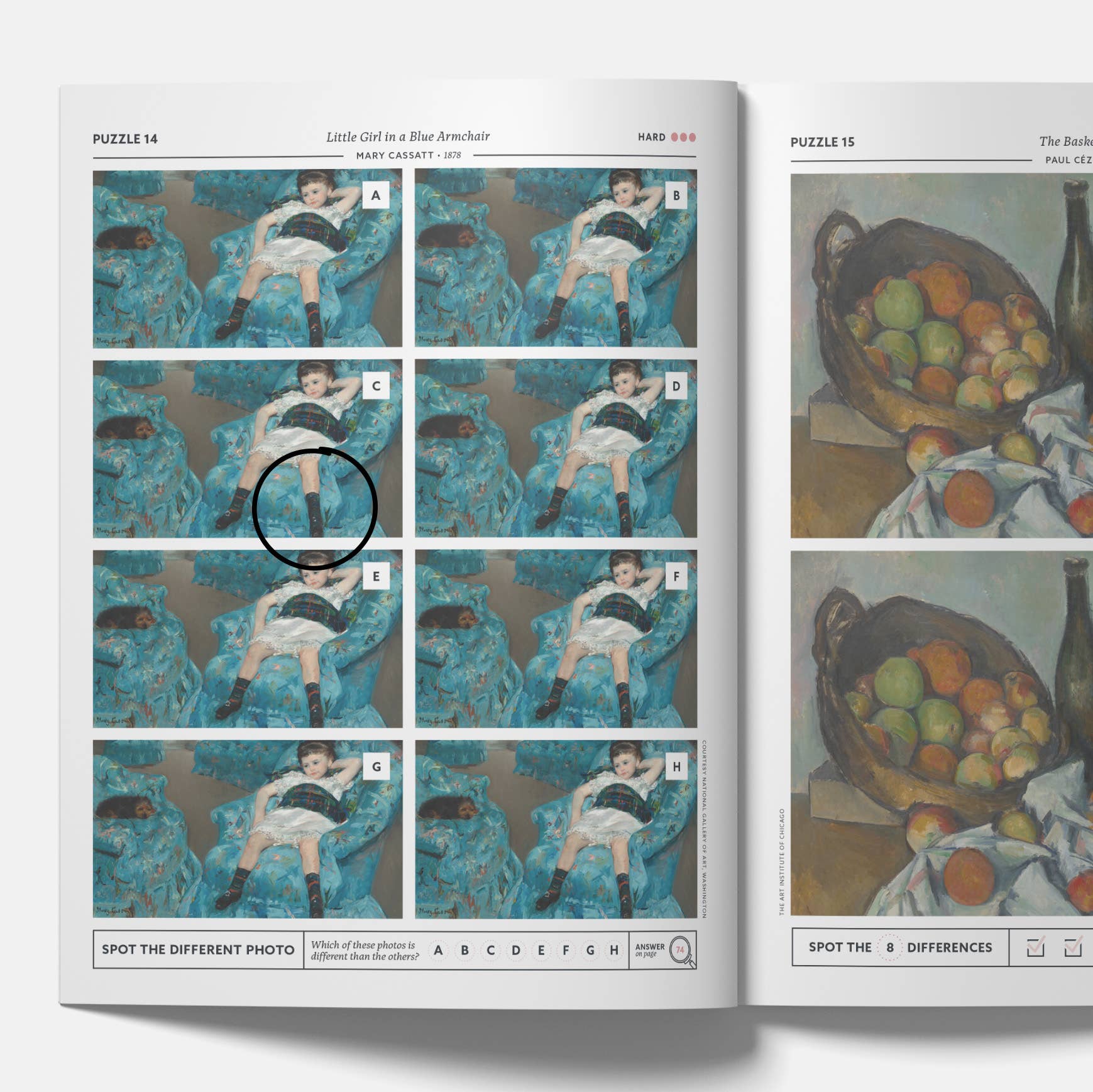 Famous Artwork Spot the Difference Puzzles, Activity Book