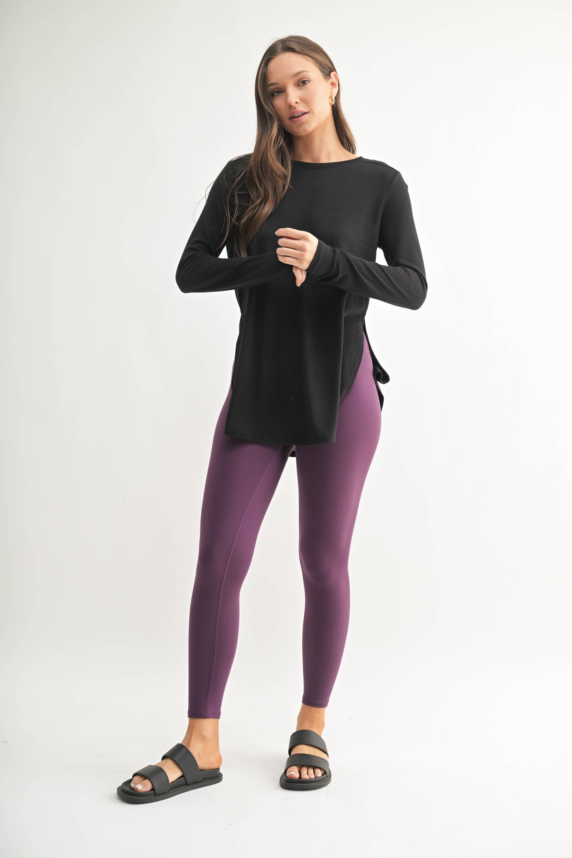 Long Sleeve Flow Top with Side Slit