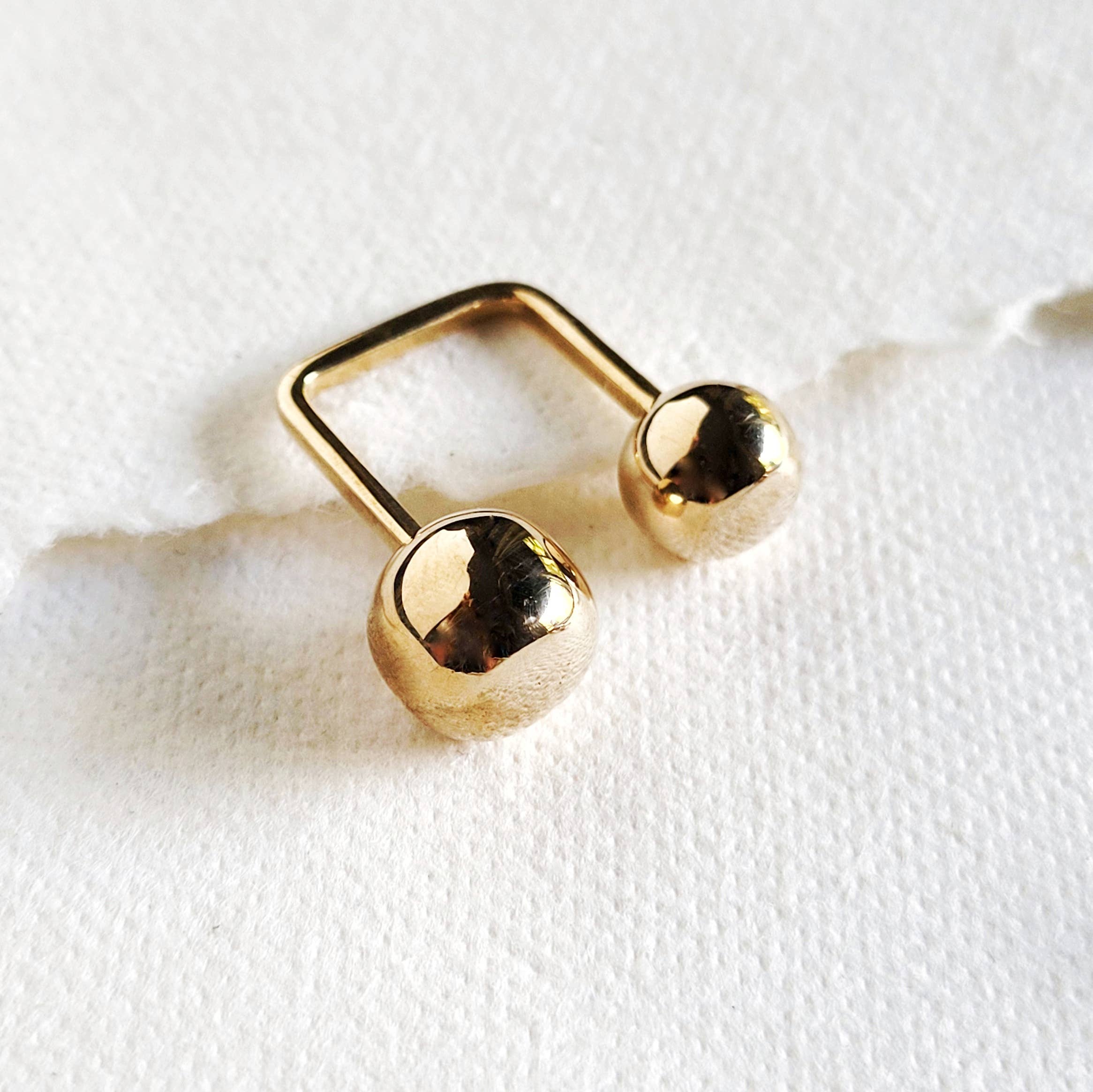 Brass Ring moon sphere double ball adjustable: Small