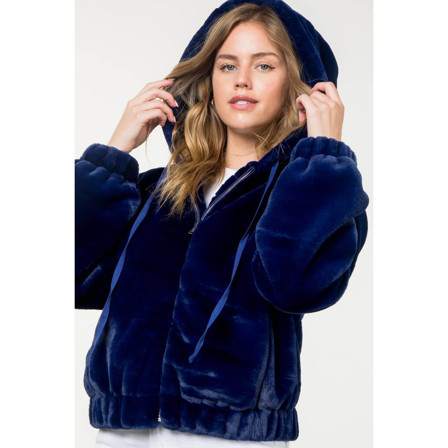 Deep Royal Faux Fur Jacket