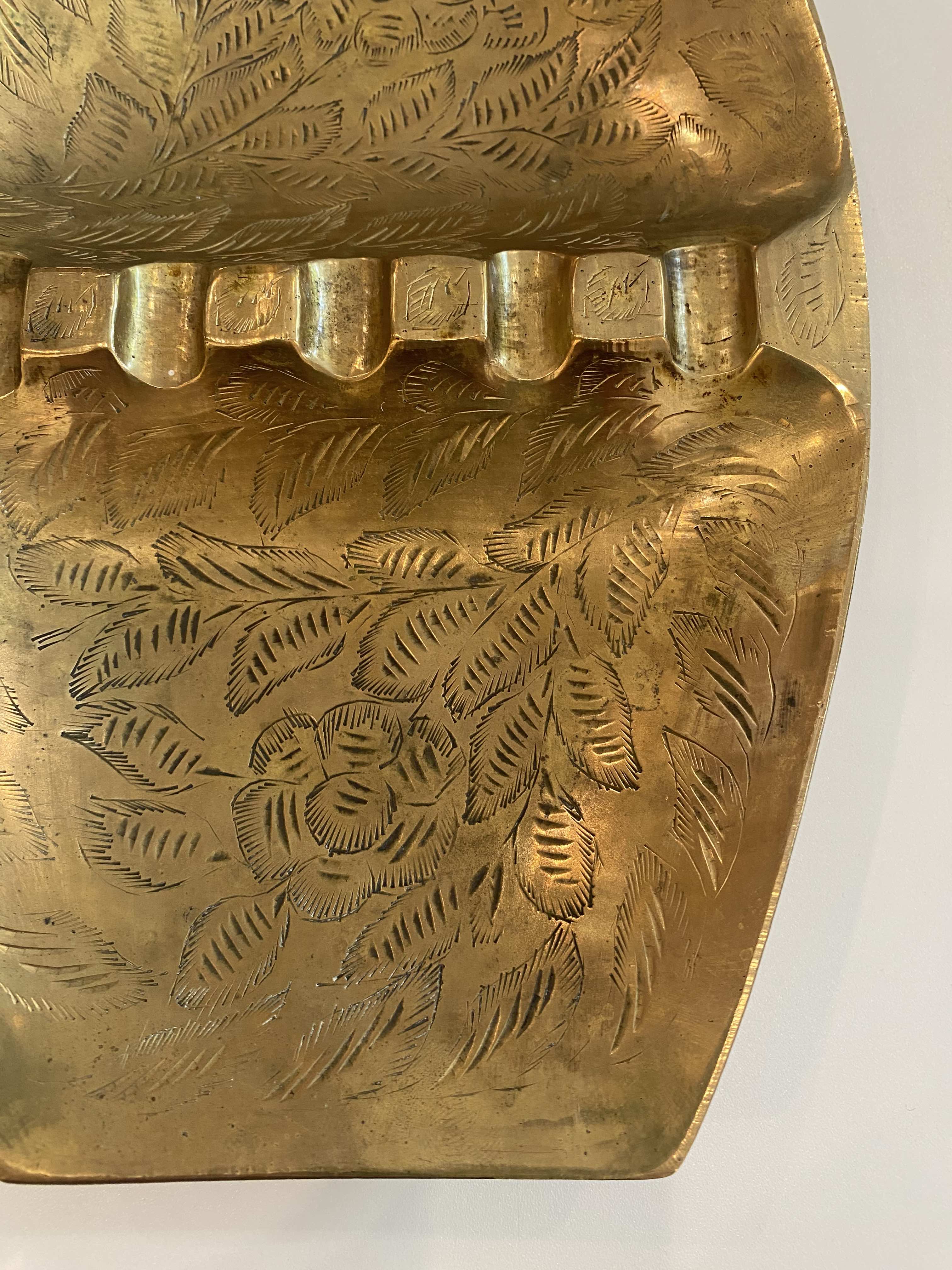 Vintage 1970's Brass Etched Ashtray