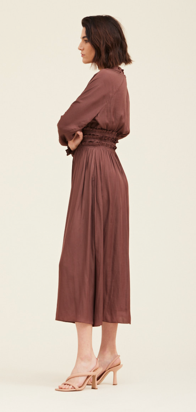 Satin Cinch Midi Dress