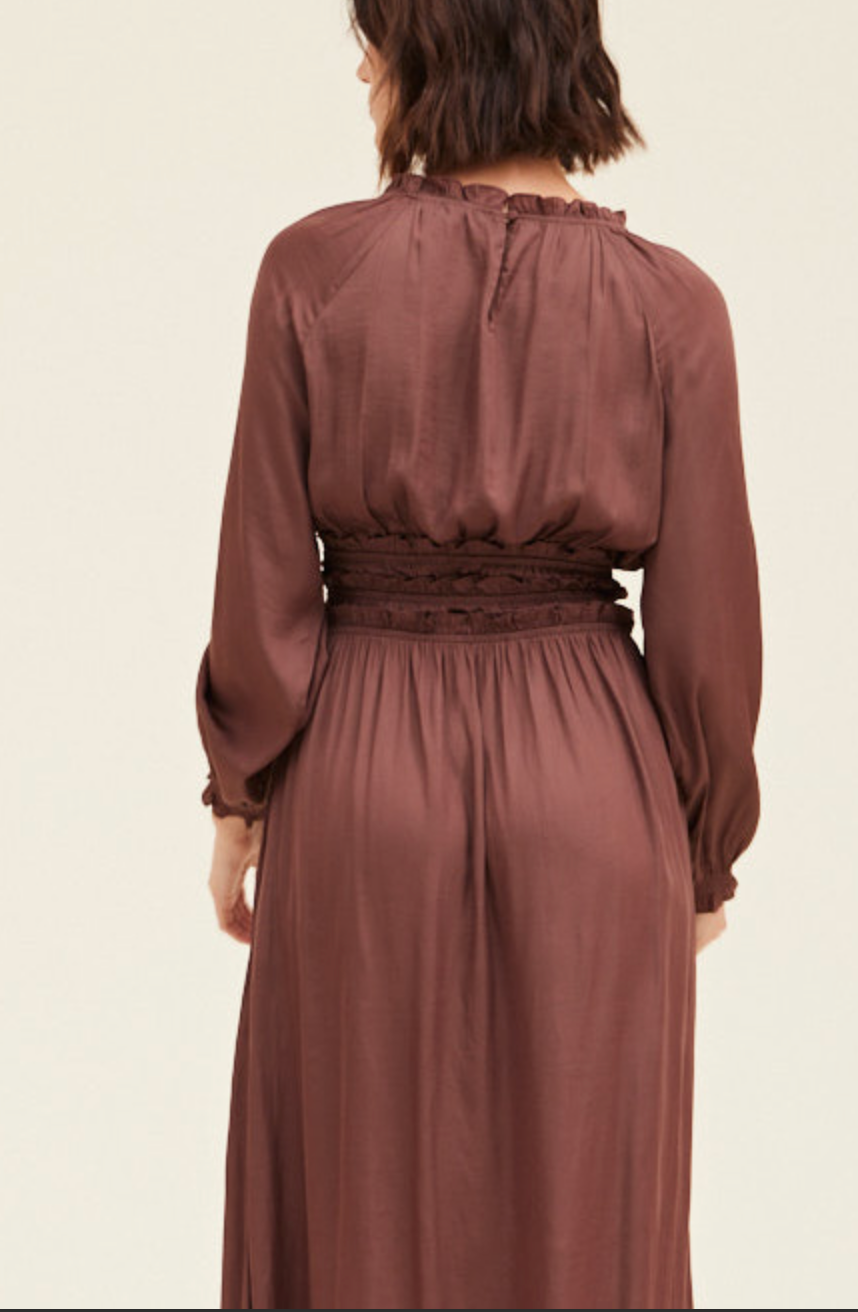 Satin Cinch Midi Dress