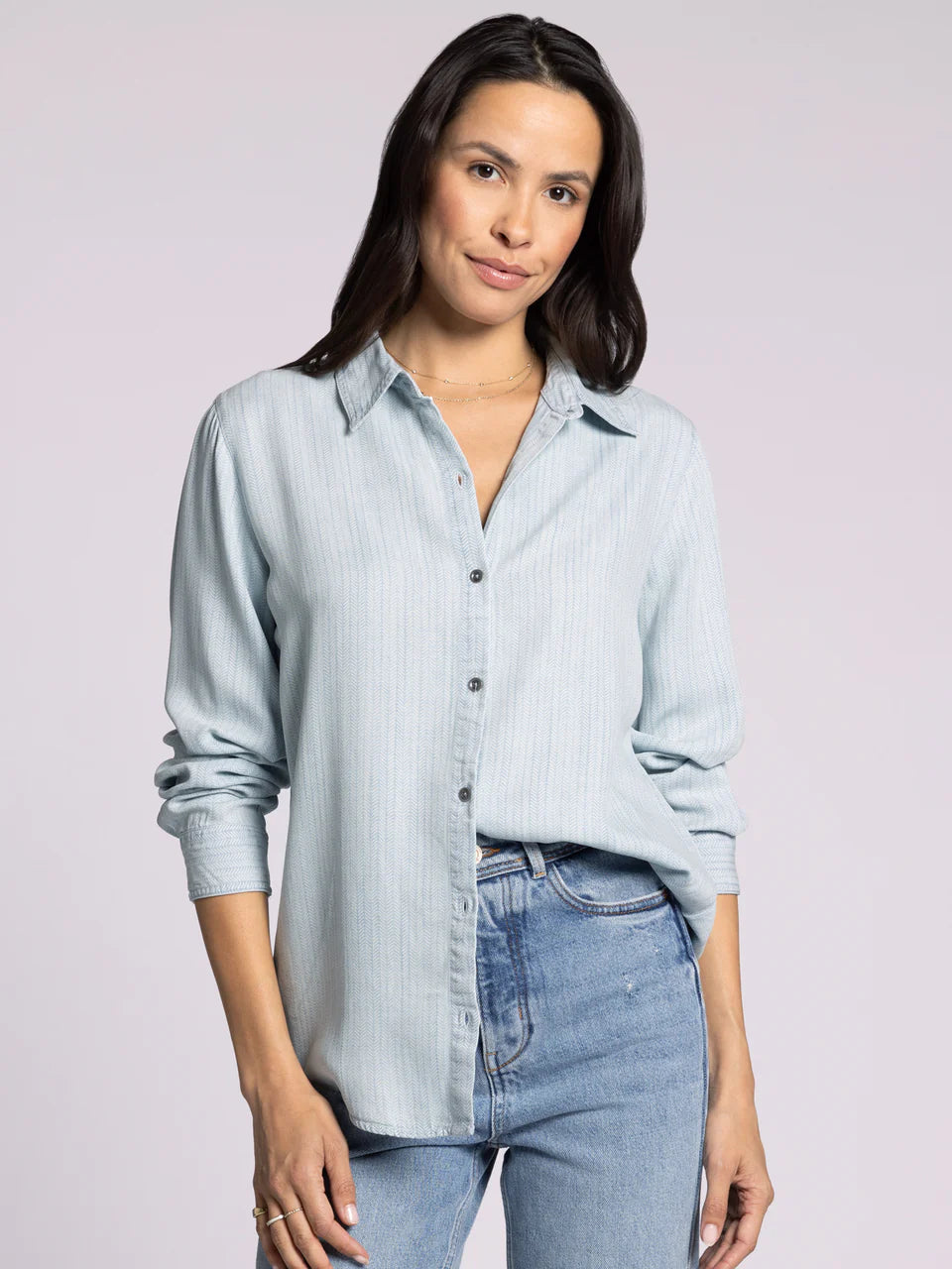 Grace Shirt - Mia Herringbone