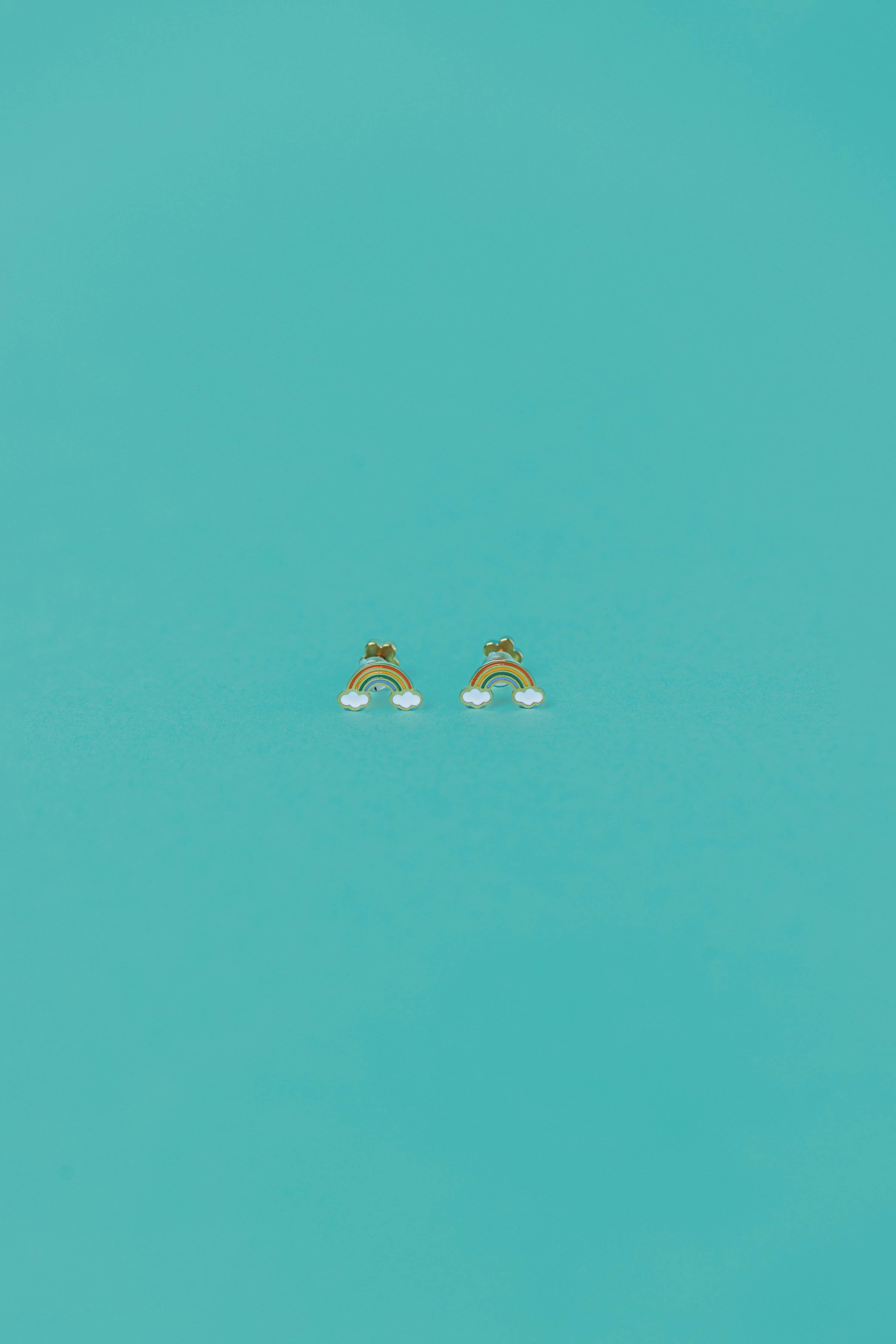 Rainbow Flat Back Kids Earrings