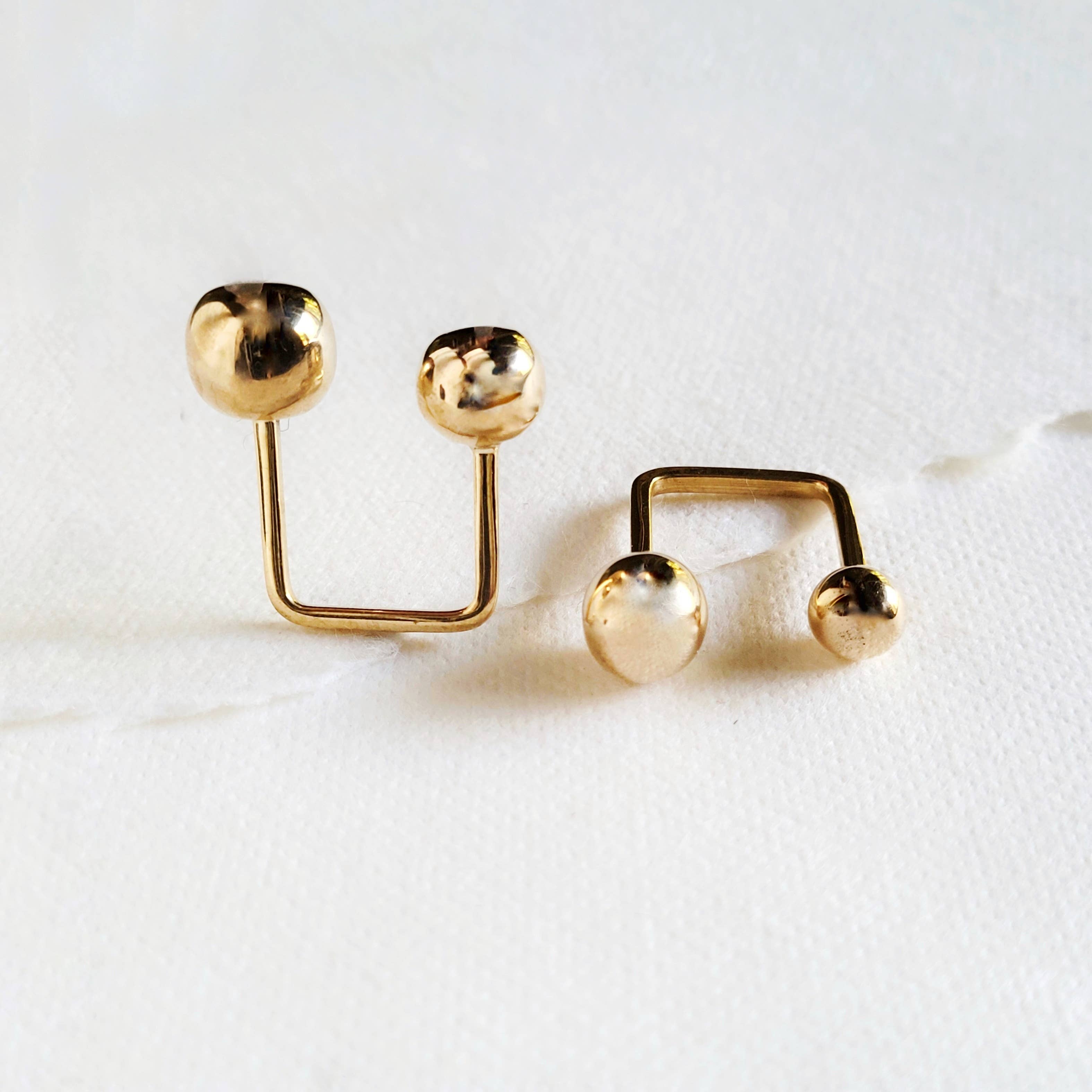 Brass Ring moon sphere double ball adjustable: Small