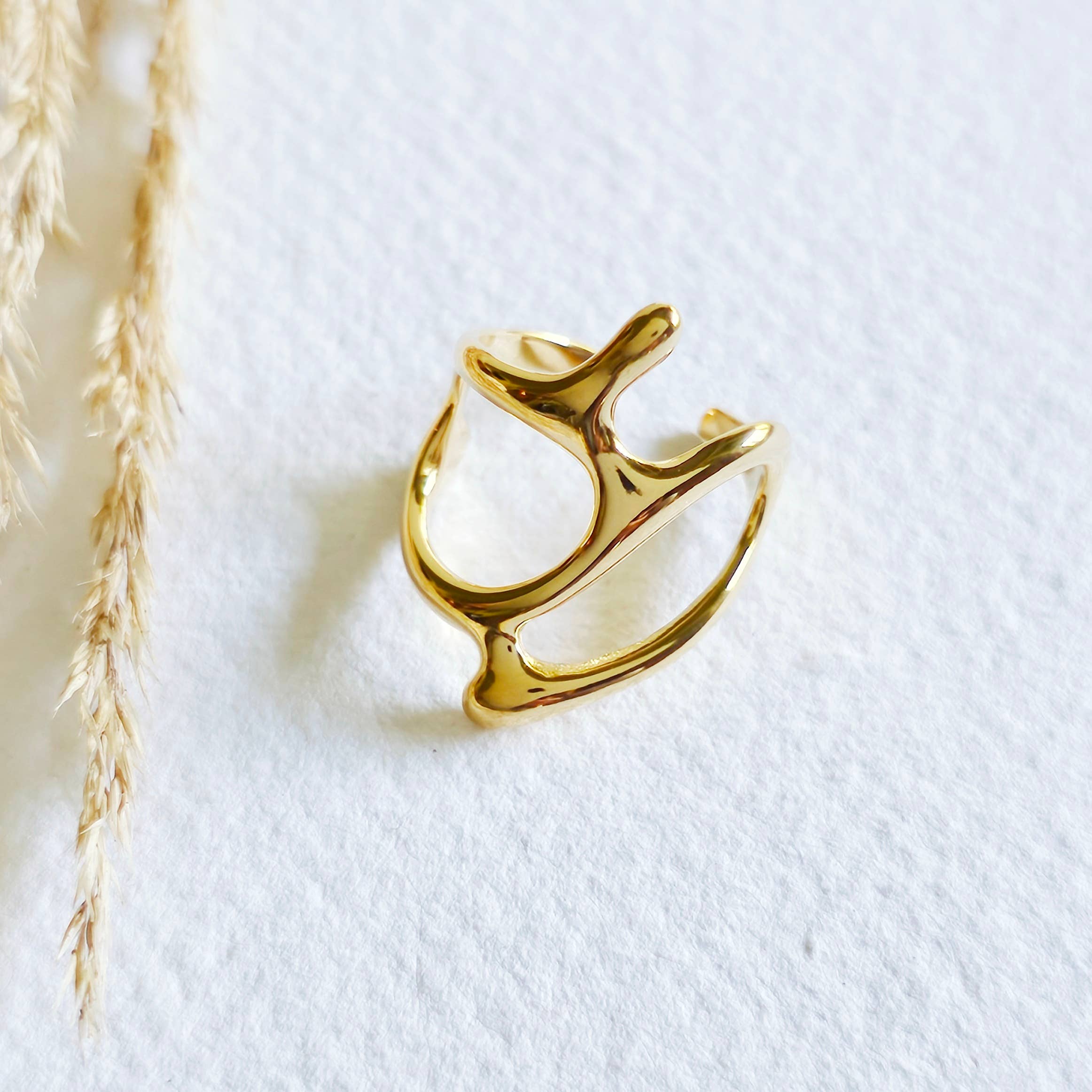 Lava 18k Gold Plated Wrap Ring