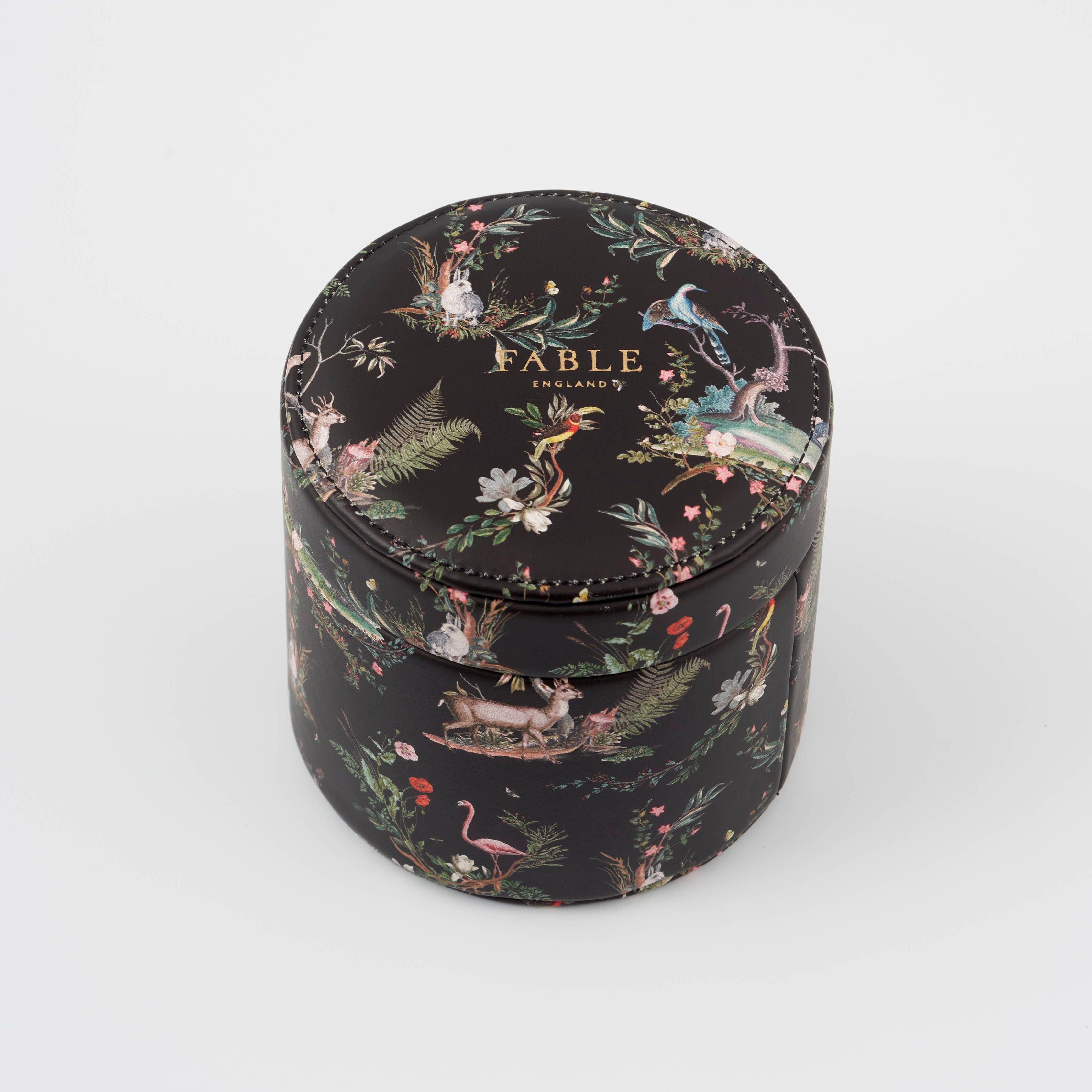 Wonderland Black Round Jewelry Box