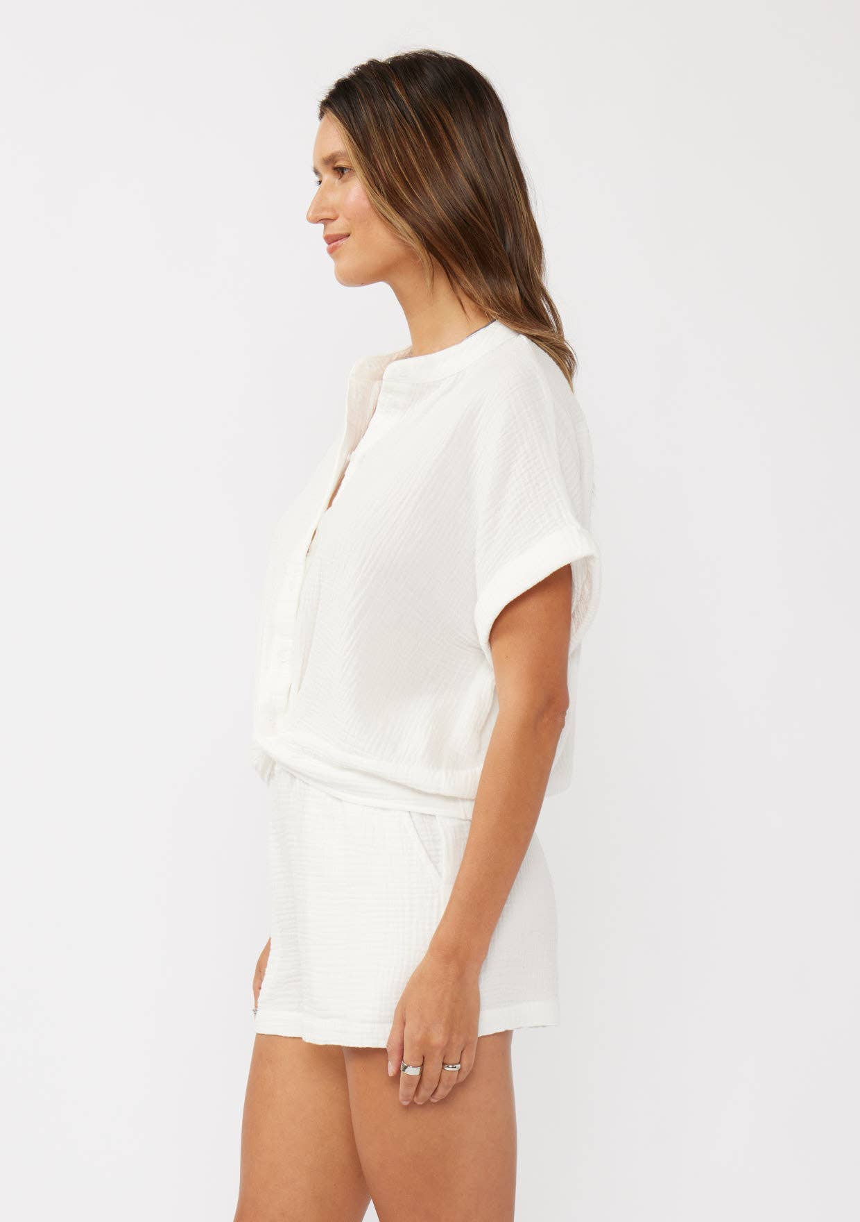 Knot Front Button-Down Top