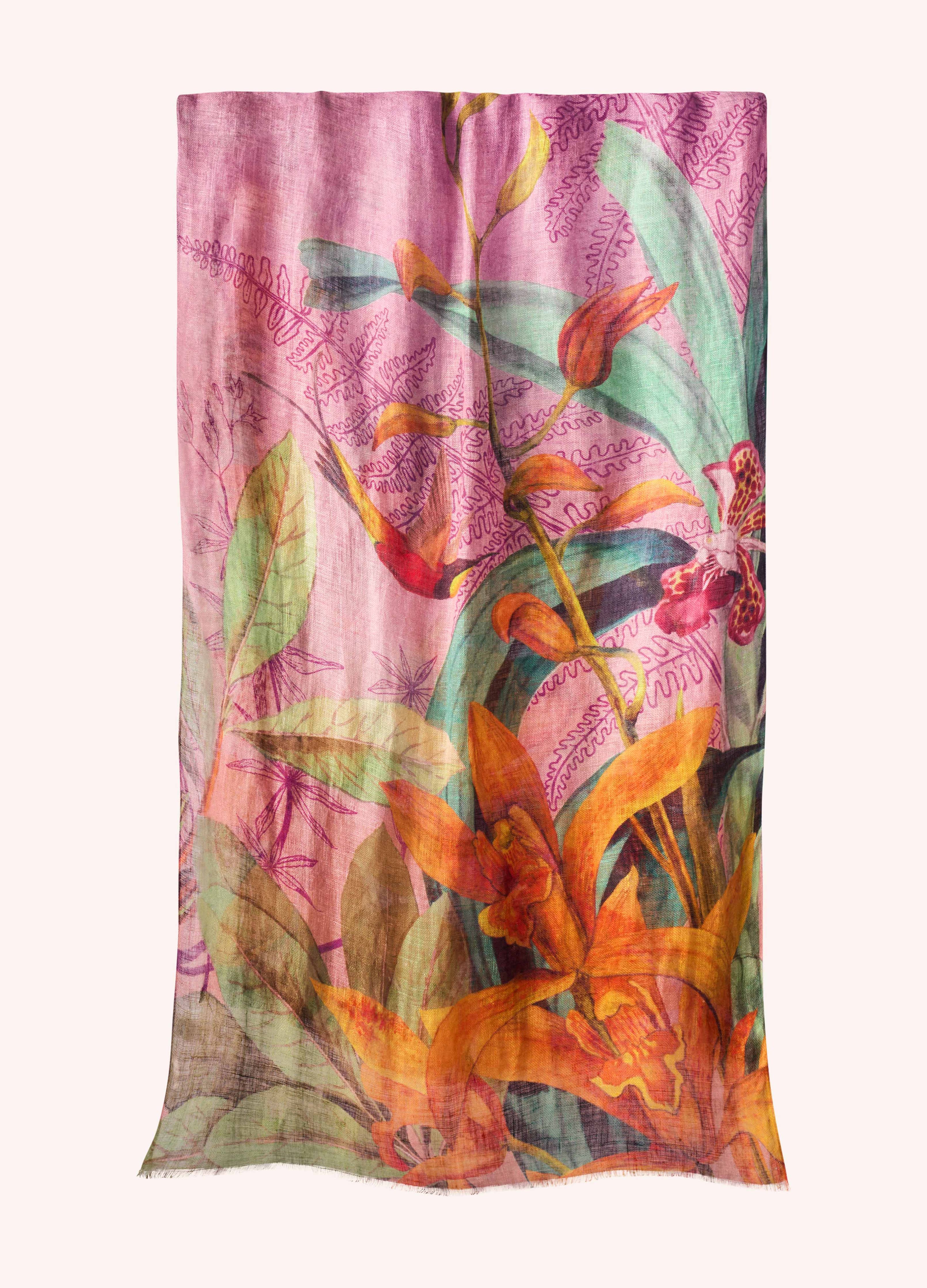 Linen & Cotton Scarf - Botany Bliss