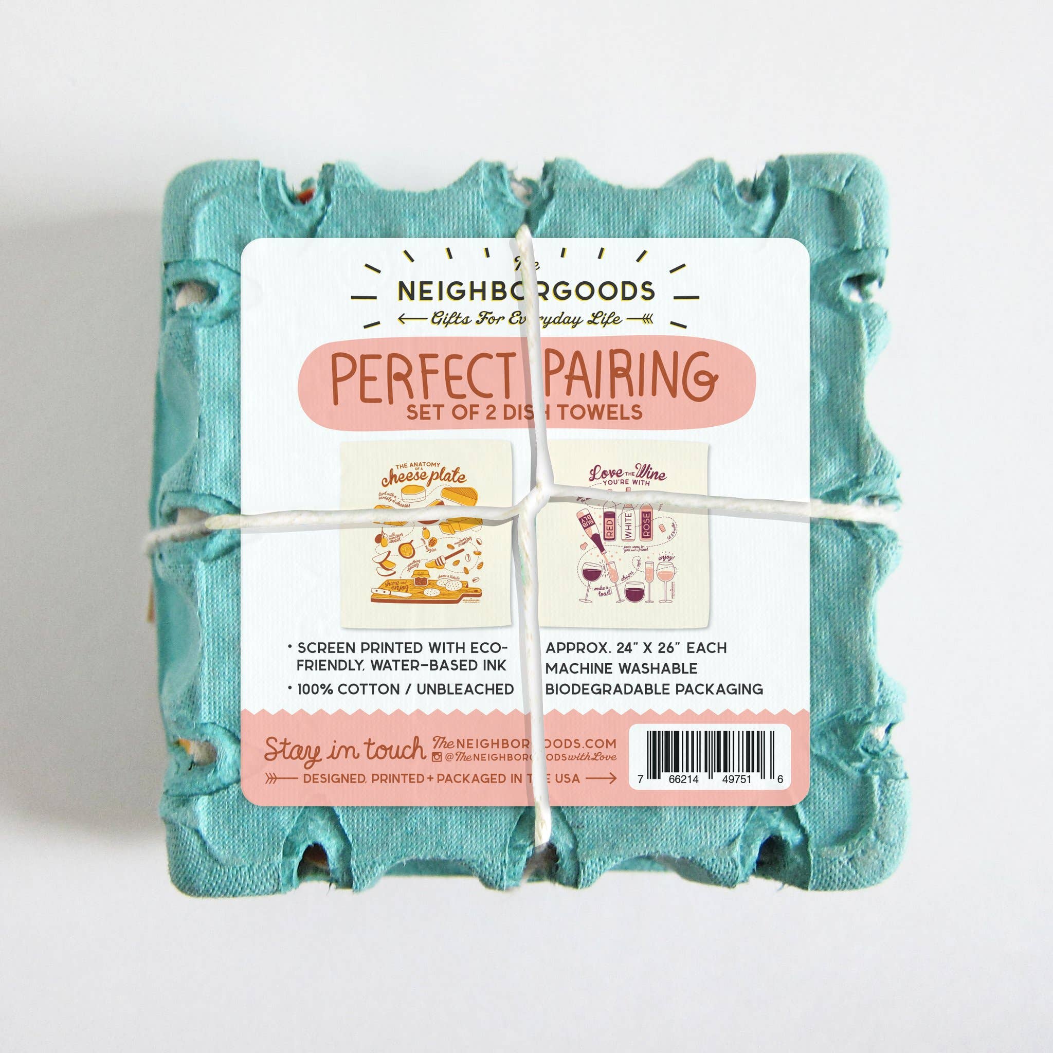 PERFECT PAIRING (Wine, Cheese) - Tea Towel Set of 2