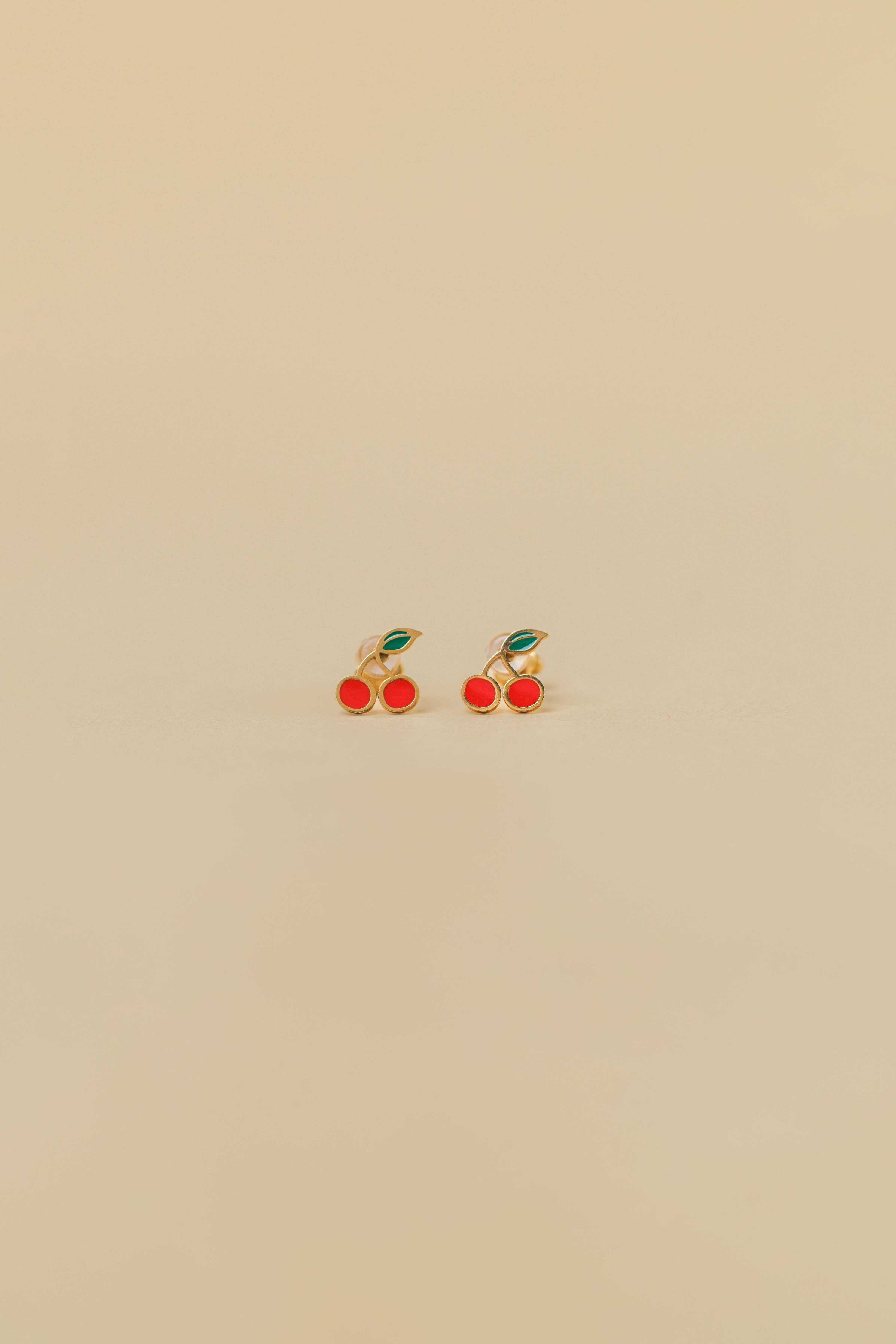 Cherry Flat Back Kids Earrings