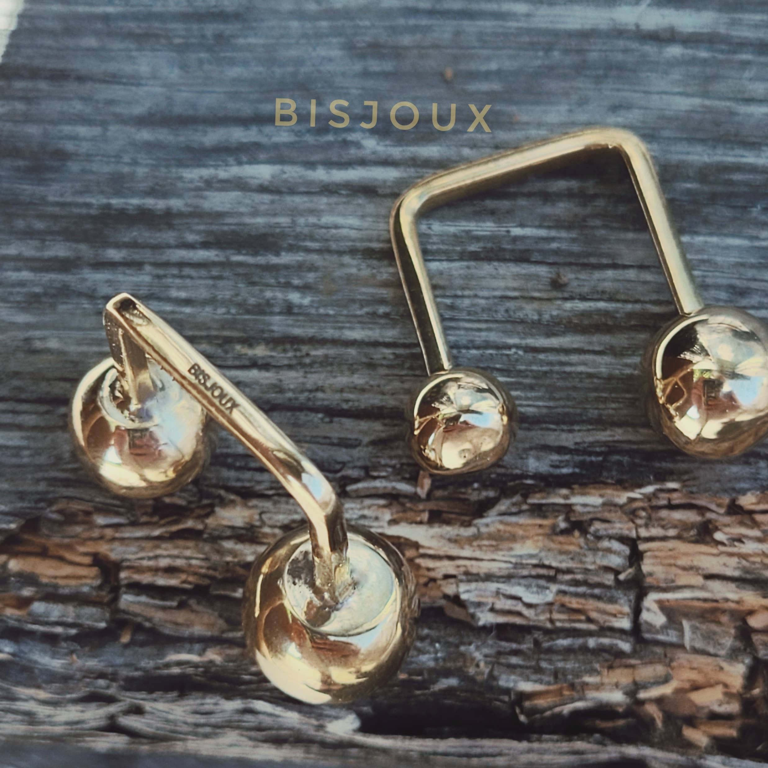 Brass Ring moon sphere double ball adjustable: Small