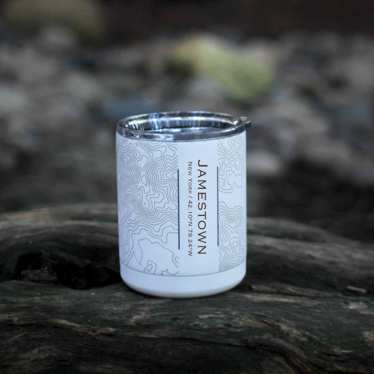 Jamestown NY Map Insulated Cup - Matte White
